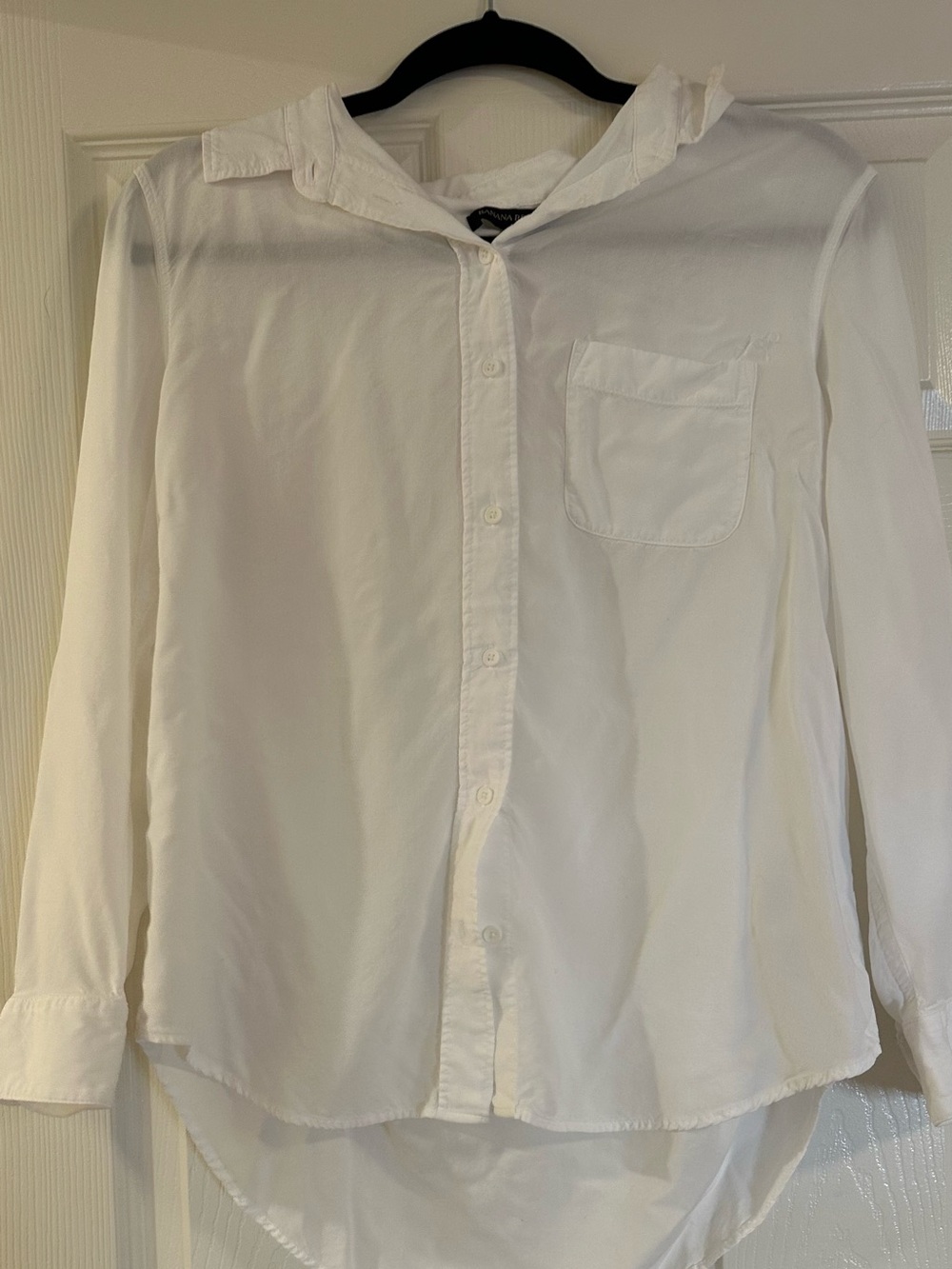 Banana Republic White Button-Front Blouse